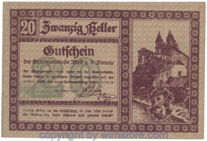 Melk, J00605Ia, 20 Heller; 1