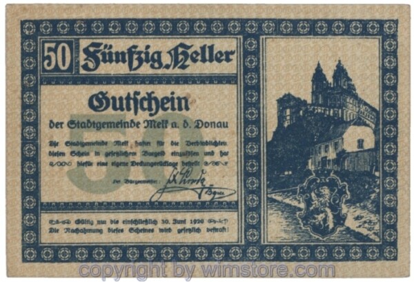 Melk, J00605Ic, 50 Heller; 1