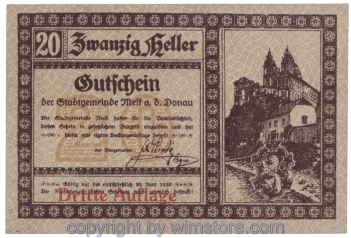 Melk, J00605If, 20 Heller; 1