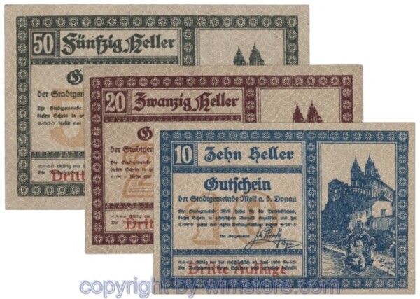 Melk, J00605If, Serie 10, 20, 50 Heller; 1