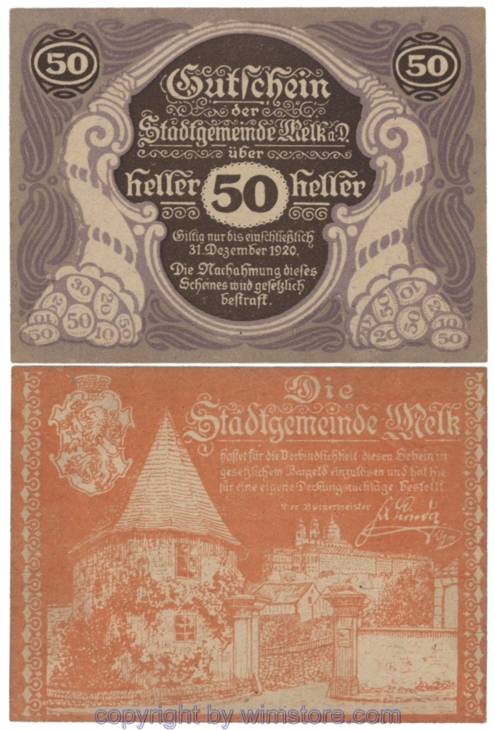 Melk, J00605II, 50 Heller; 1