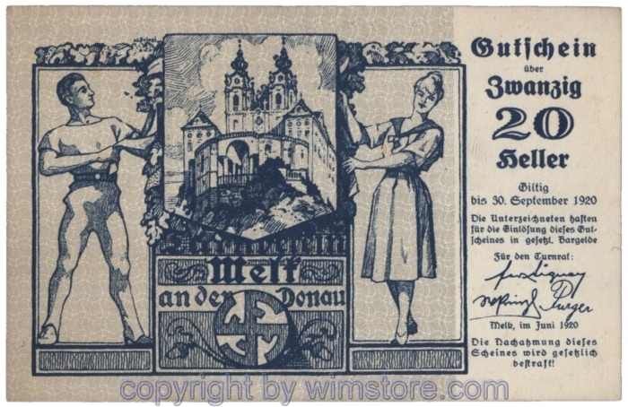 Melk, Prv. Turnrat, J00607, 20 Heller; 2