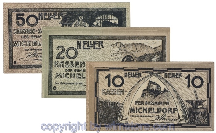 sn109152 Micheldorf, G0612d, Serie 10, 20, 50 Heller; 1