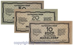 Micheldorf, G0612d, Serie 10, 20, 50 Heller; 1