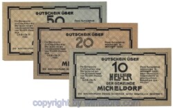Micheldorf, G0612g, Serie 10, 20, 50 Heller; 1