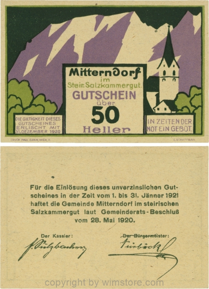 Mitterndorf, G0621I, 50 Heller; 1