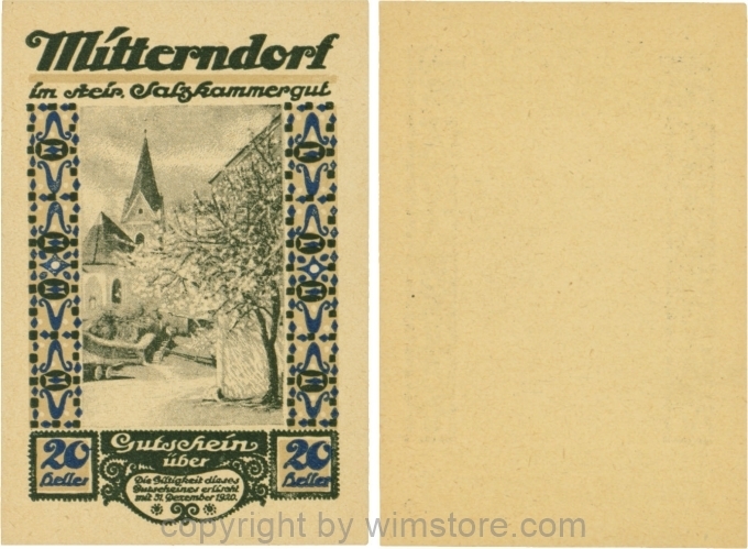 Mitterndorf, G0621IIa, 20 Heller, Wertzahl blau; 1