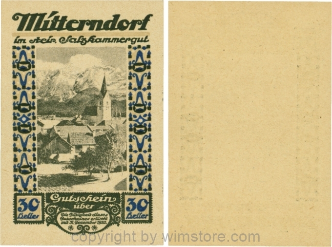 Mitterndorf, G0621IIa, 30 Heller, Wertzahl blau; 1