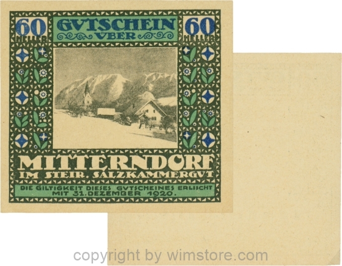 Mitterndorf, G0621IIa, 60 Heller, Wertzahl blau; 2