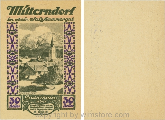 Mitterndorf, G0621IIb, 30 Heller, Wertzahl violett; 1