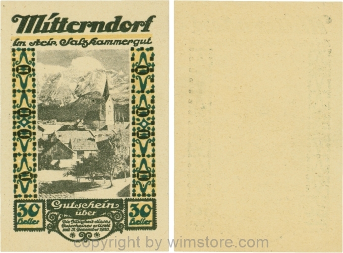 Mitterndorf, G0621IIc, 30 Heller, Wertzahl grün; 1