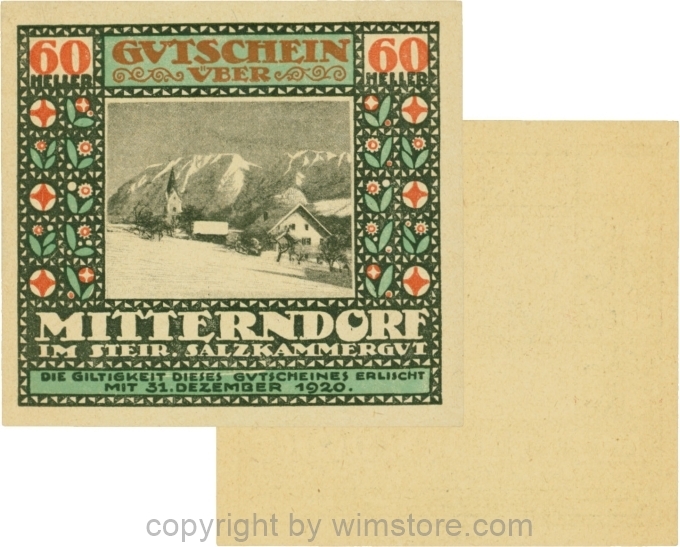 Mitterndorf, G0621IIc, 60 Heller, Wertzahl ziegelrot; 1