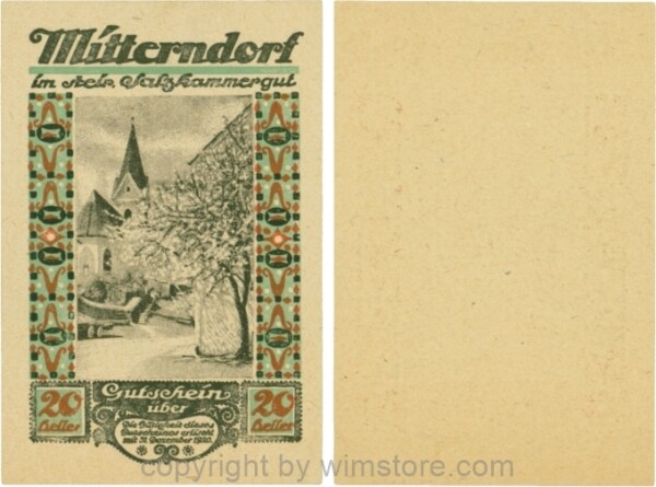 Mitterndorf, G0621IId, 20 Heller, Wertzahl hellbraun; 1-