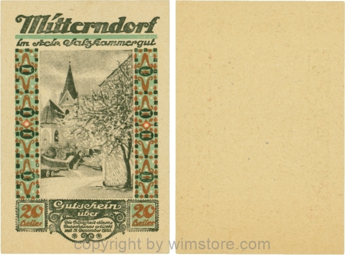 Mitterndorf, G0621IId, 20 Heller, Wertzahl hellbraun; 1-