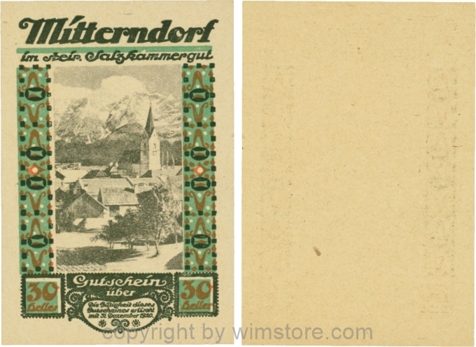 Mitterndorf, G0621IId, 30 Heller, Wertzahl hellbraun; 1-