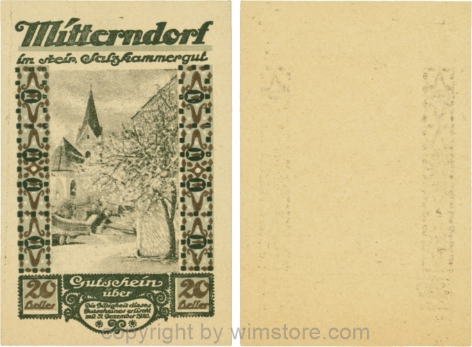 Mitterndorf, G0621IIe, 20 Heller, Wertzahl dunkelbraun; 1