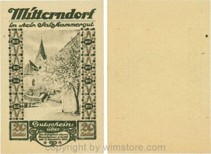 Mitterndorf, G0621IIe, 20 Heller, Wertzahl dunkelbraun; 1-