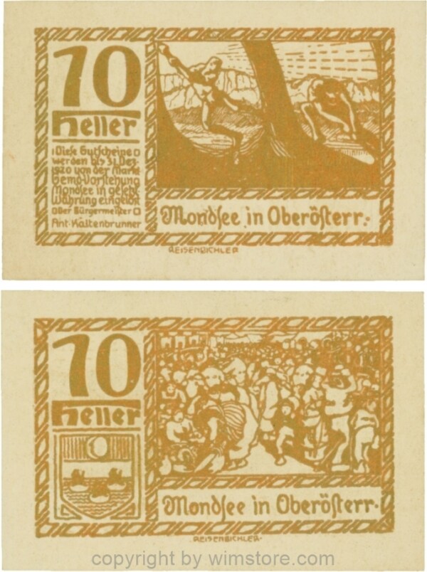 sn109535 Mondsee, G0626q, 10 Heller, Druck gold; 1-