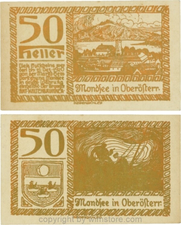 sn109539 Mondsee, G0626q, 50 Heller, Druck gold; 1-