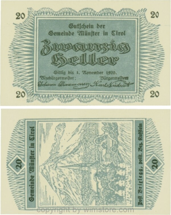 sn109650 Münster, G0635I, 20 Heller; 1