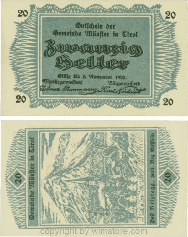 sn109651 Münster, G0635I, 20 Heller; 1-