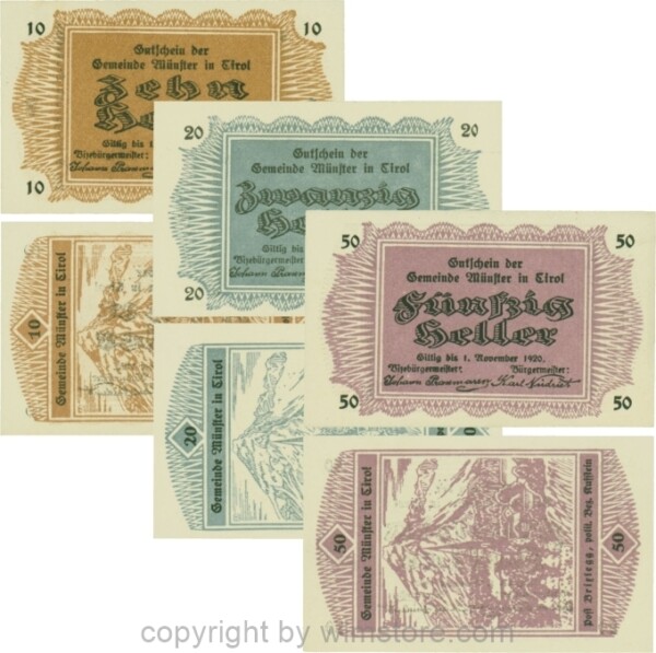 Münster, G0635I, Serie 10, 20 und 50 Heller; 1