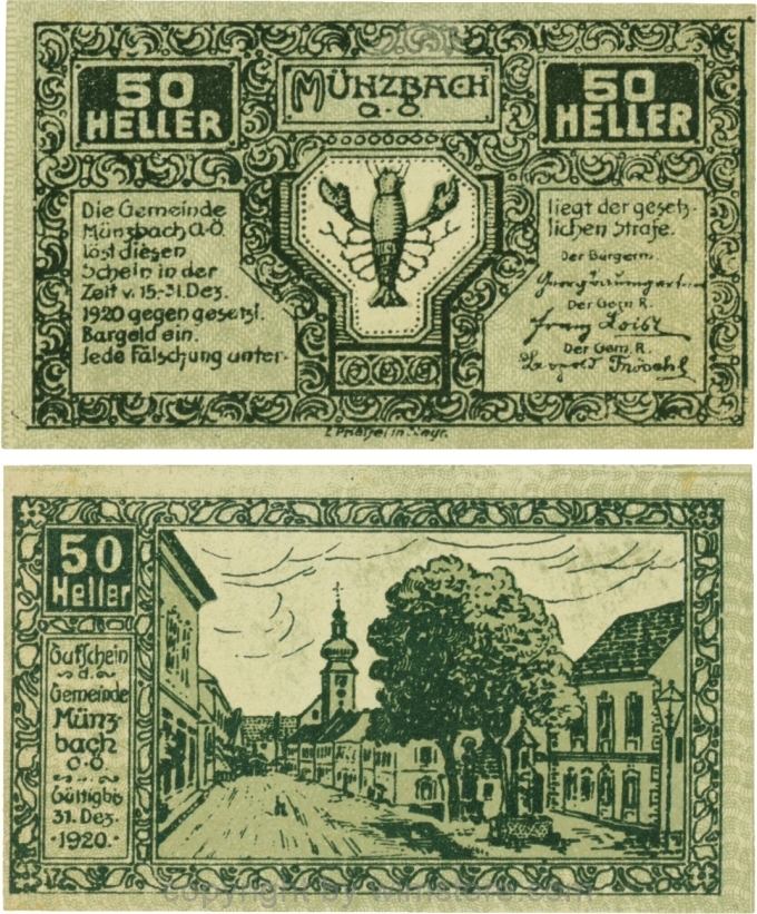 Münzbach, G0636Ij, 50 Heller, grün; 1-
