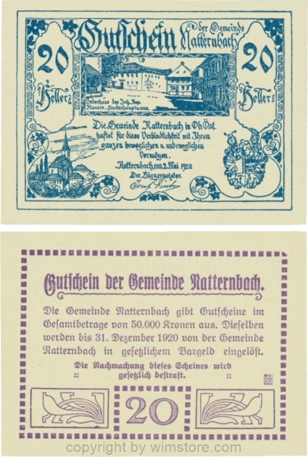 Natternbach, G0643Ia, 20 Heller; 1