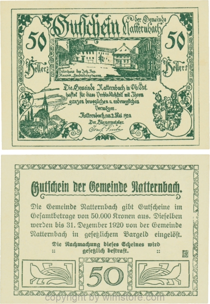 Natternbach, G0643Ia, 50 Heller; 1