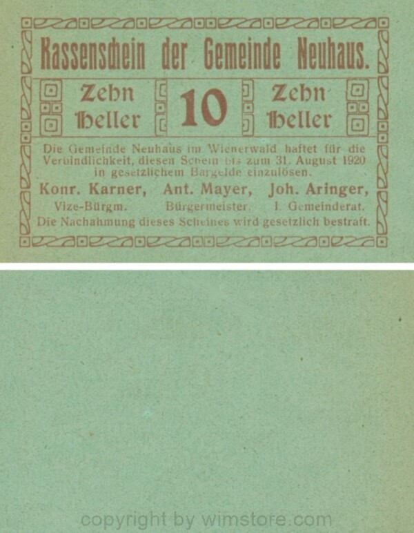 sn109752 Neuhaus, G0646a, 10 Heller; 1