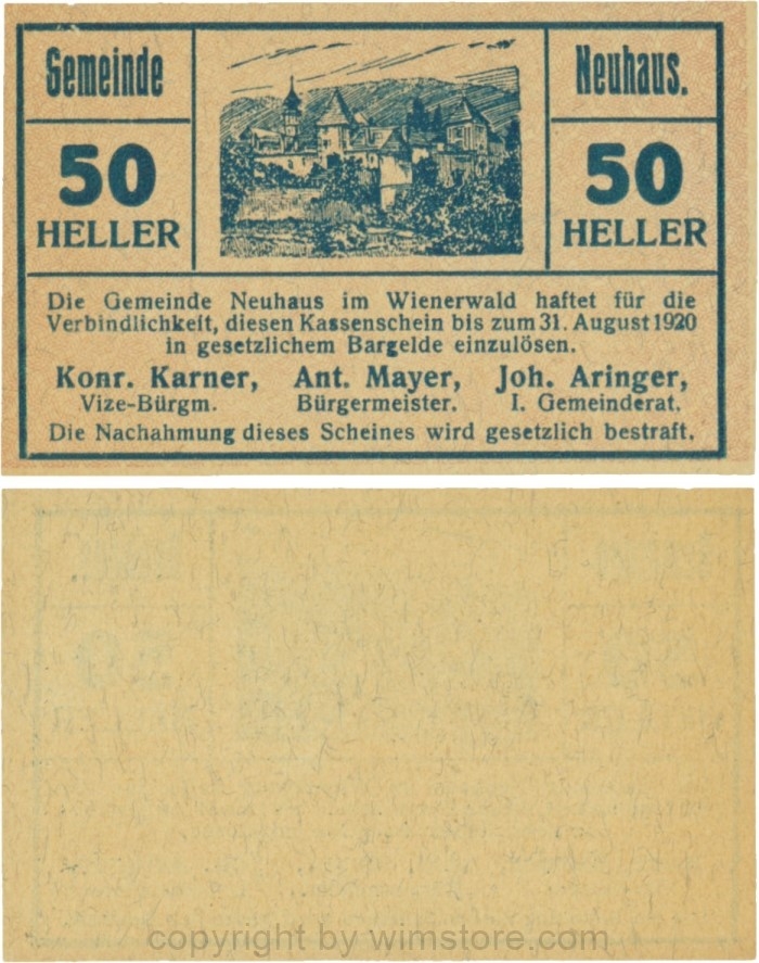 Neuhaus, G0646a, 50 Heller; 1-