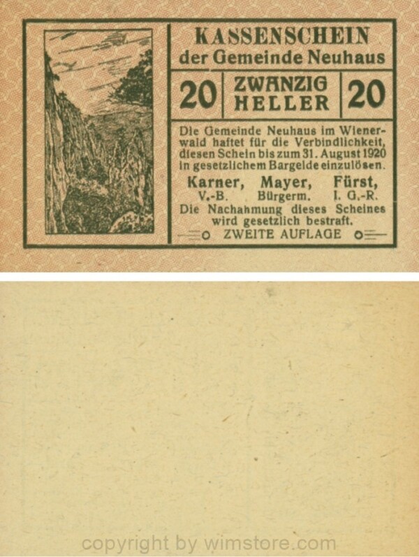 Neuhaus, G0646c, 20 Heller, ZWEITE AUFLAGE; 1