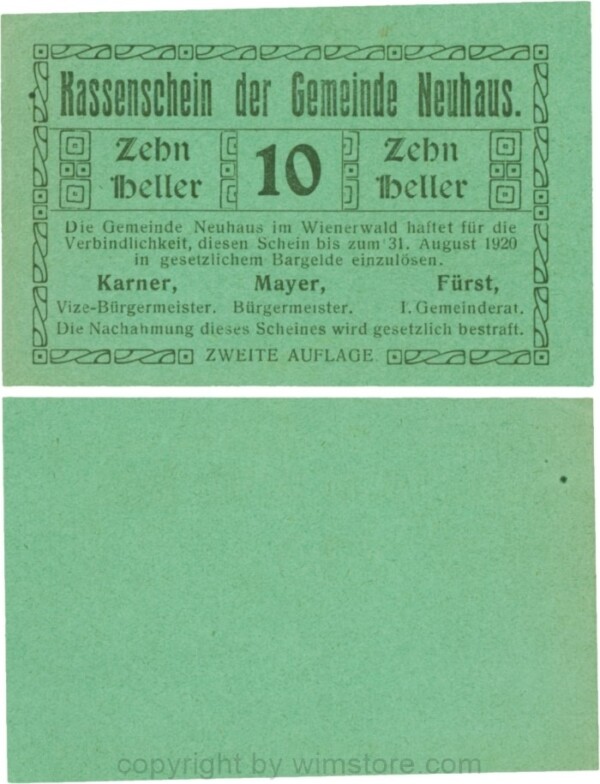 Neuhaus, G0646c, 10 Heller, ZWEITE AUFLAGE; 1-