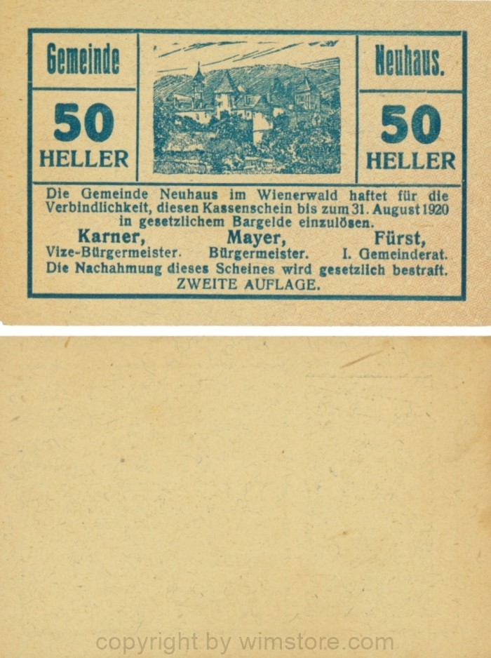 Neuhaus, G0646c, 50 Heller, ZWEITE AUFLAGE; 1-