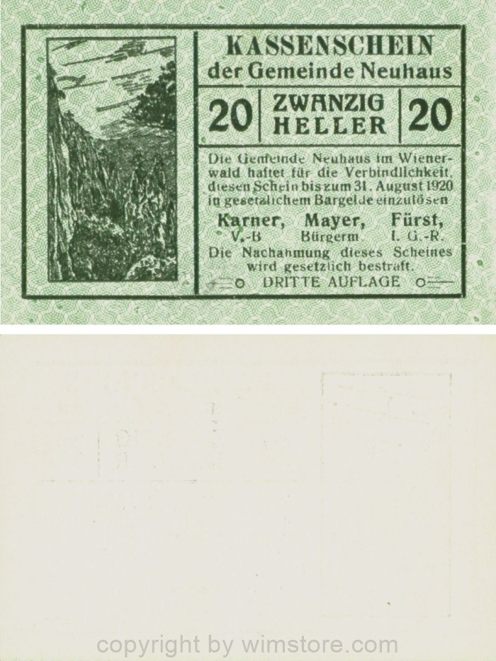 Neuhaus, G0646e, 20 Heller, DRITTE AUFLAGE; 1