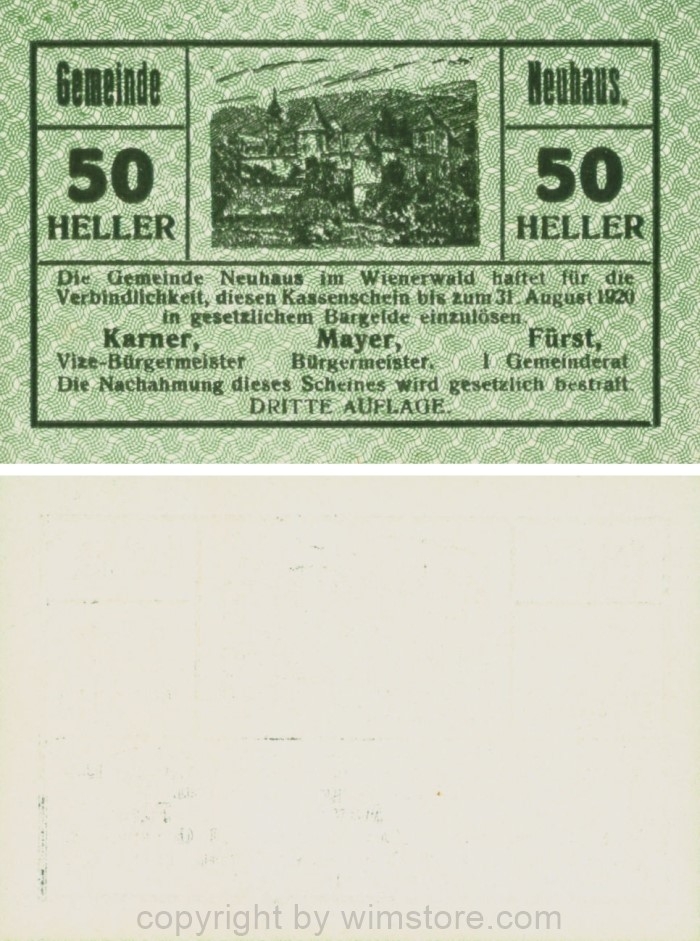 Neuhaus, G0646e, 50 Heller, DRITTE AUFLAGE; 1