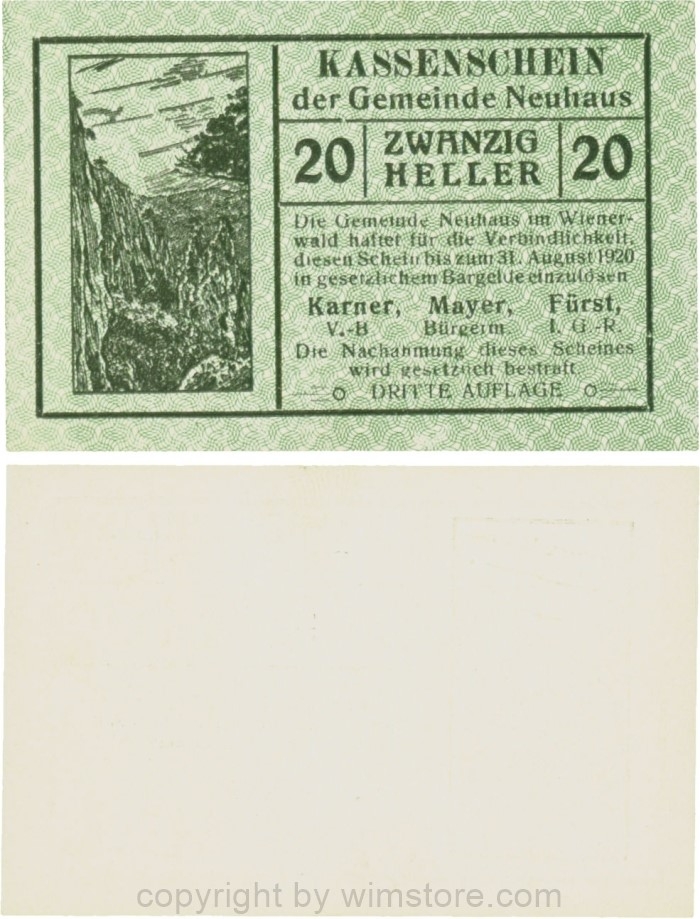 Neuhaus, G0646e, 20 Heller, DRITTE AUFLAGE; 1-