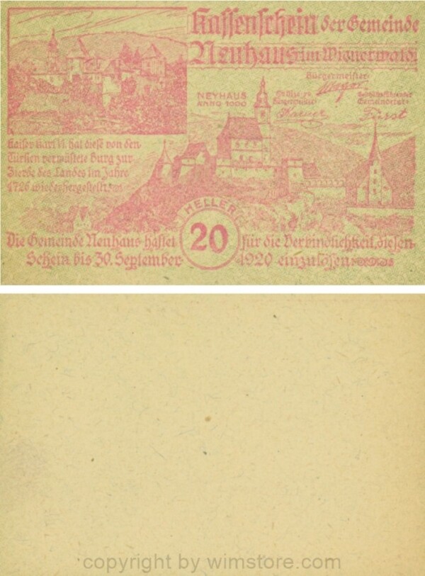 Neuhaus, G0646g, 20 Heller; 1