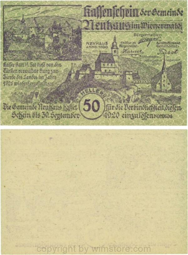 Neuhaus, G0646g, 50 Heller; 1-