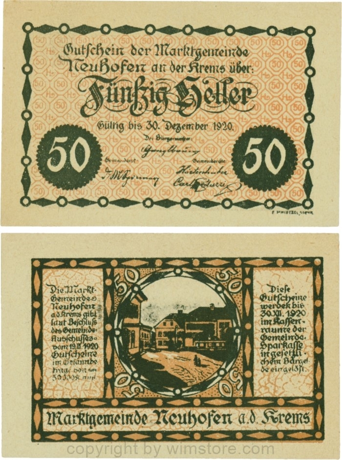Neuhofen a.d. Krems, G0648a, 50 Heller; 1-