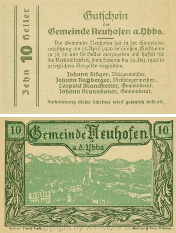 Neuhofen a.d. Ybbs - Gemeinde, G0650e, 10 Heller; 1