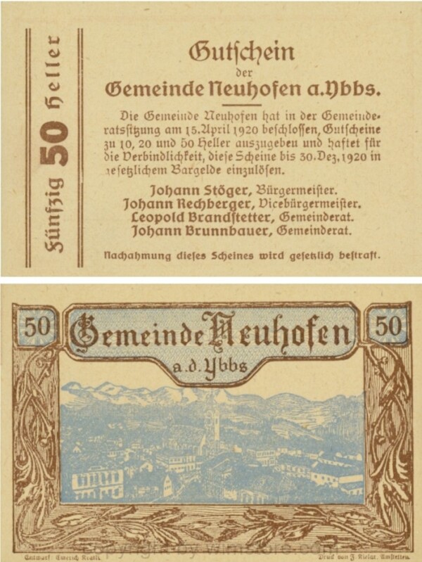 Neuhofen a.d. Ybbs - Gemeinde, G0650e, 50 Heller; 1
