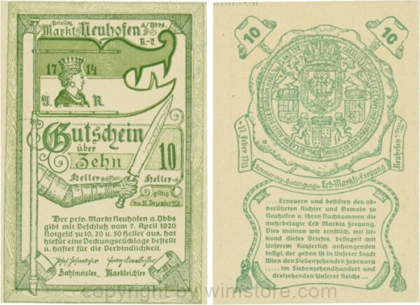 Neuhofen a.d. Ybbs - Markt, G0651c, 10 Heller, Papier dicht; 1-
