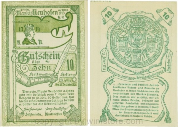 Neuhofen a.d. Ybbs - Markt, G0651d, 10 Heller, Papier durchscheinend; 1