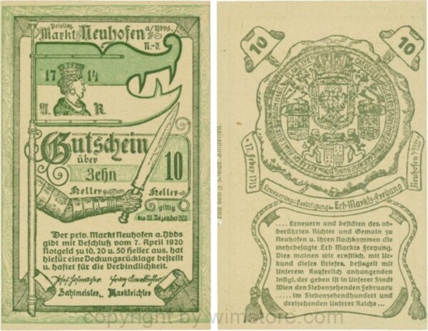 Neuhofen a.d. Ybbs - Markt, G0651e, 10 Heller; 1