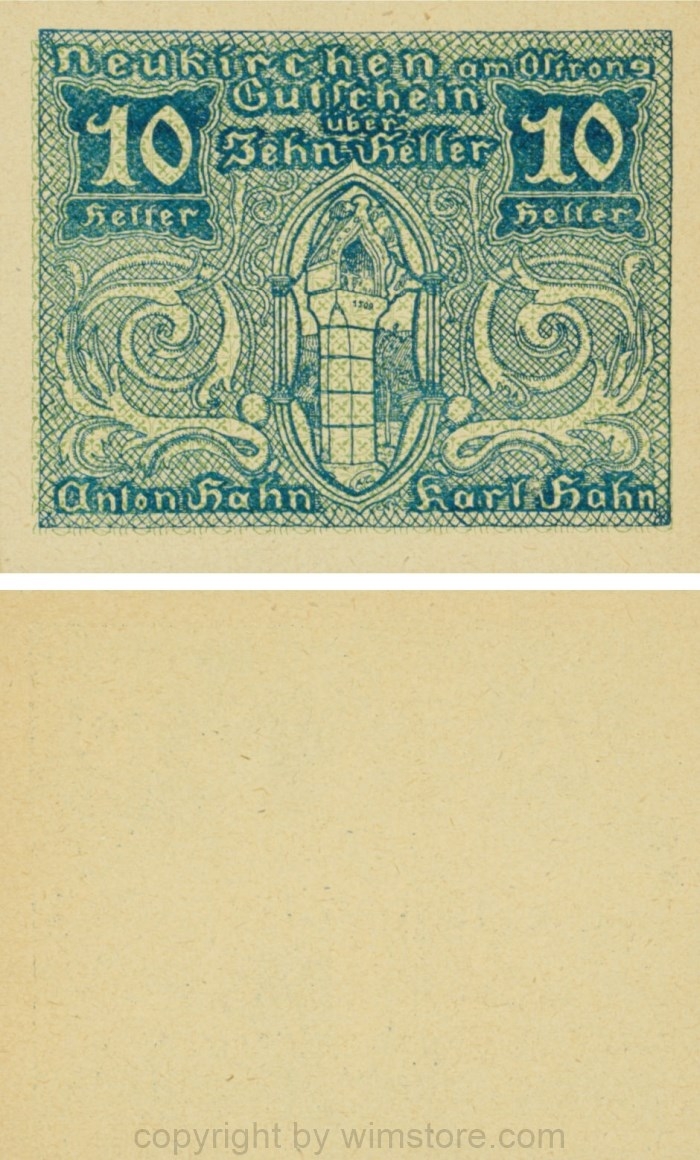 Neukirchen am Ostrong, P0654, 10 Heller, Anton und Karl Hahn; 1