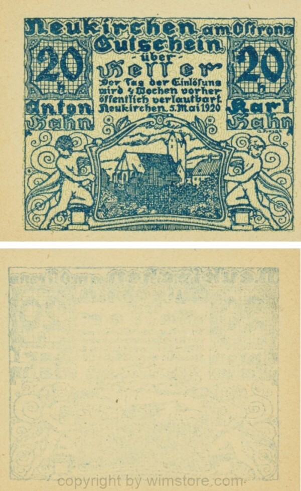 Neukirchen am Ostrong, P0654, 20 Heller, Anton und Karl Hahn; 1