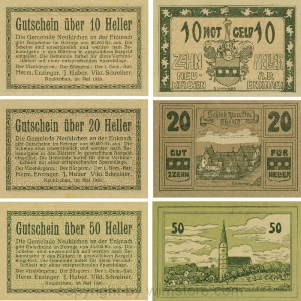 Neukirchen an der Enknach, G0656a, Serie 10, 20 und 50 Heller; 1-