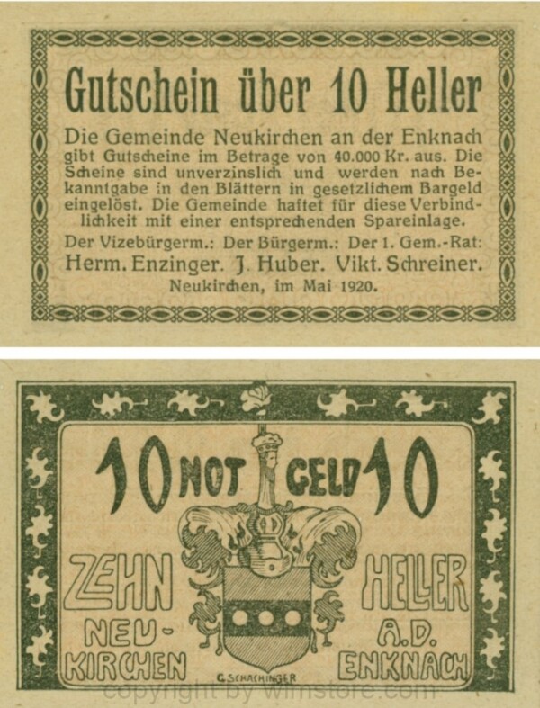 sn109875 Neukirchen an der Enknach, G0656a, 10 Heller; 1-