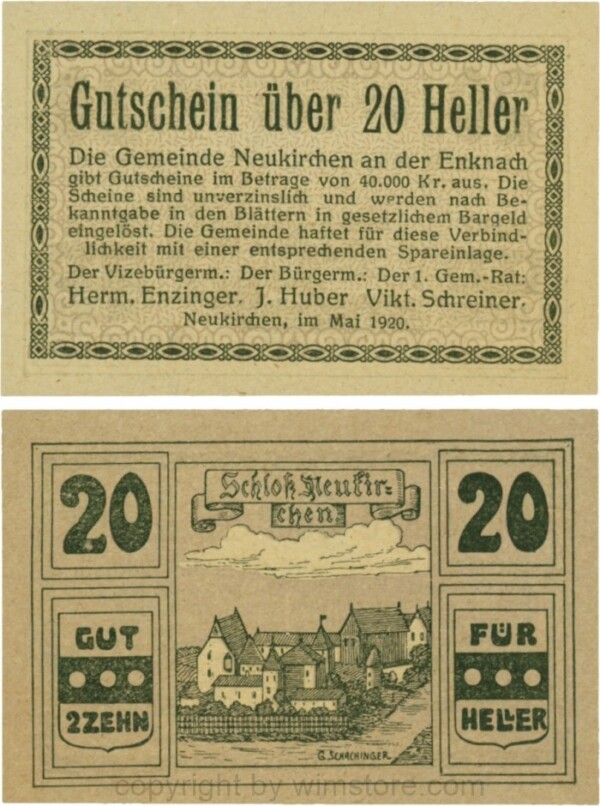 sn109881 Neukirchen an der Enknach, G0656b, 20 Heller; 1